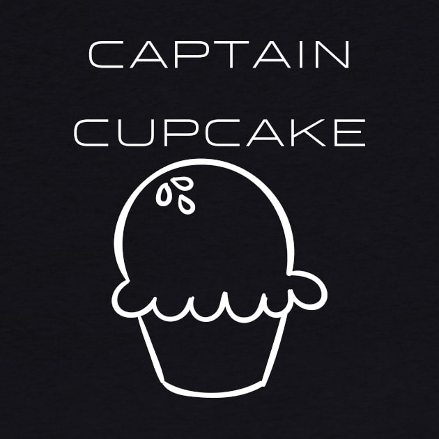 Captain Cupcake Typography White Design by Stylomart